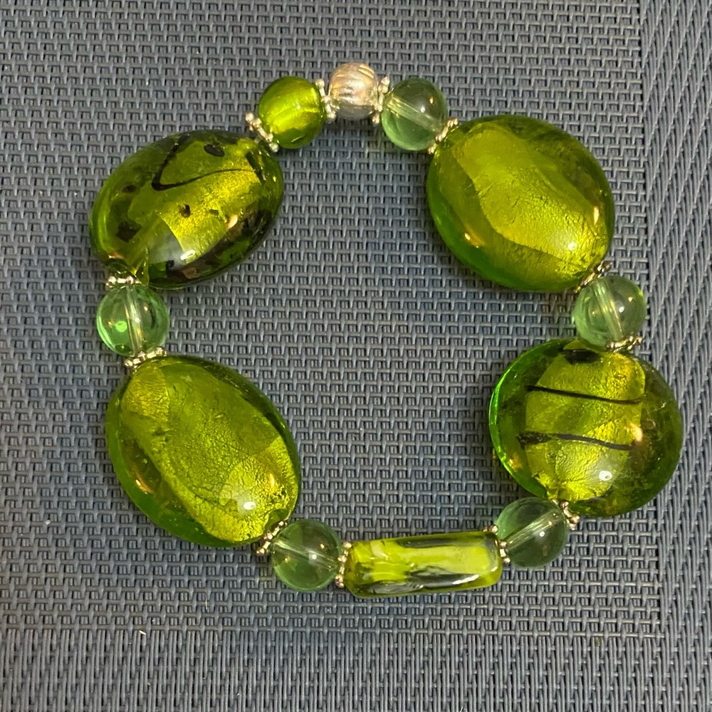 NEW Green Lampwork glass bracelet